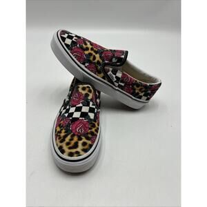 VANS Off the Wall Cheetah Rose Print Sneakers Women’s Size 6.5